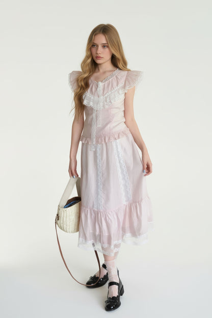 Ruffle Hem Maxi dress Set