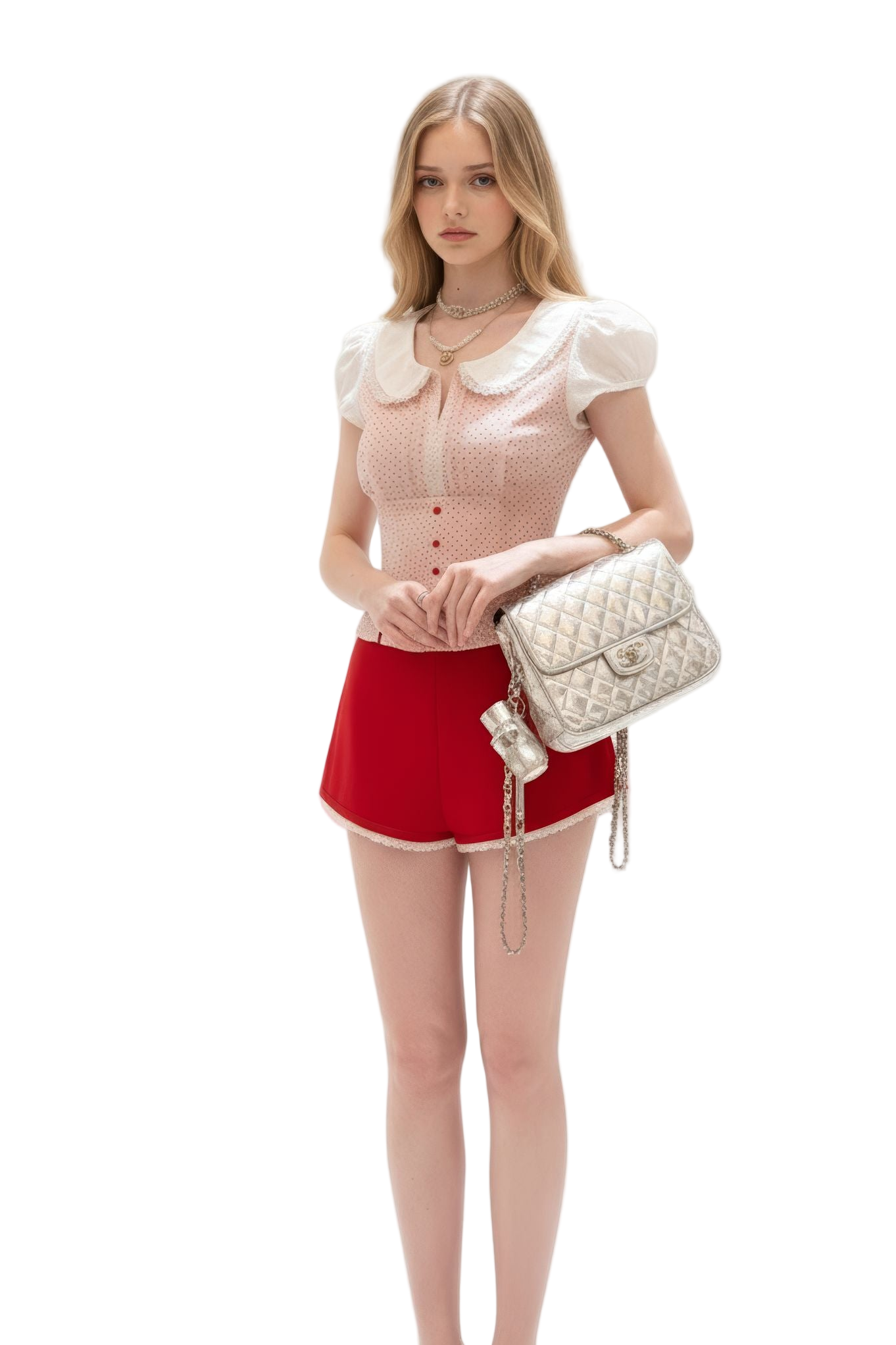 Retro Polka Dot Two-Piece Set Fabric