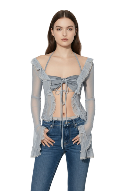 Blue Mesh Top