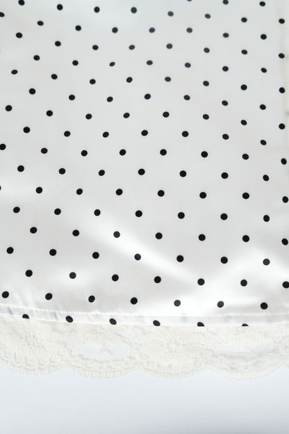 Polka Dot Satin-Slip Dress