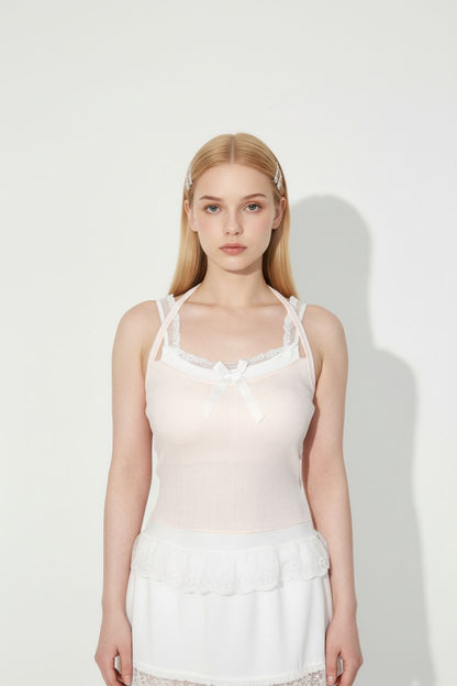 Pink Lace Layered-Look Camisole