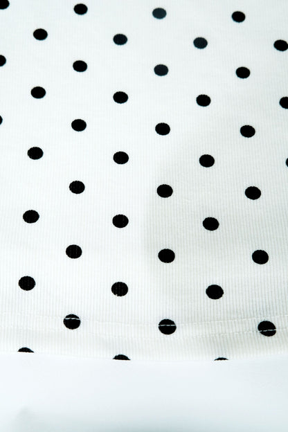 Bow-back black polka dot maxi dress