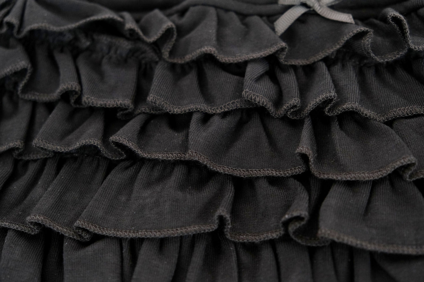 Black Bow Tiered Ruffle Skirt