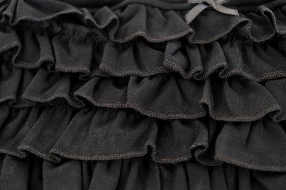 Black Bow Tiered Ruffle Skirt