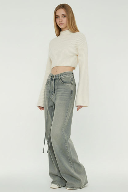 oose Cropped Knit Sweater – Cozy Lazy Fit