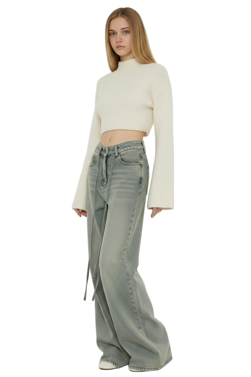 oose Cropped Knit Sweater – Cozy Lazy Fit