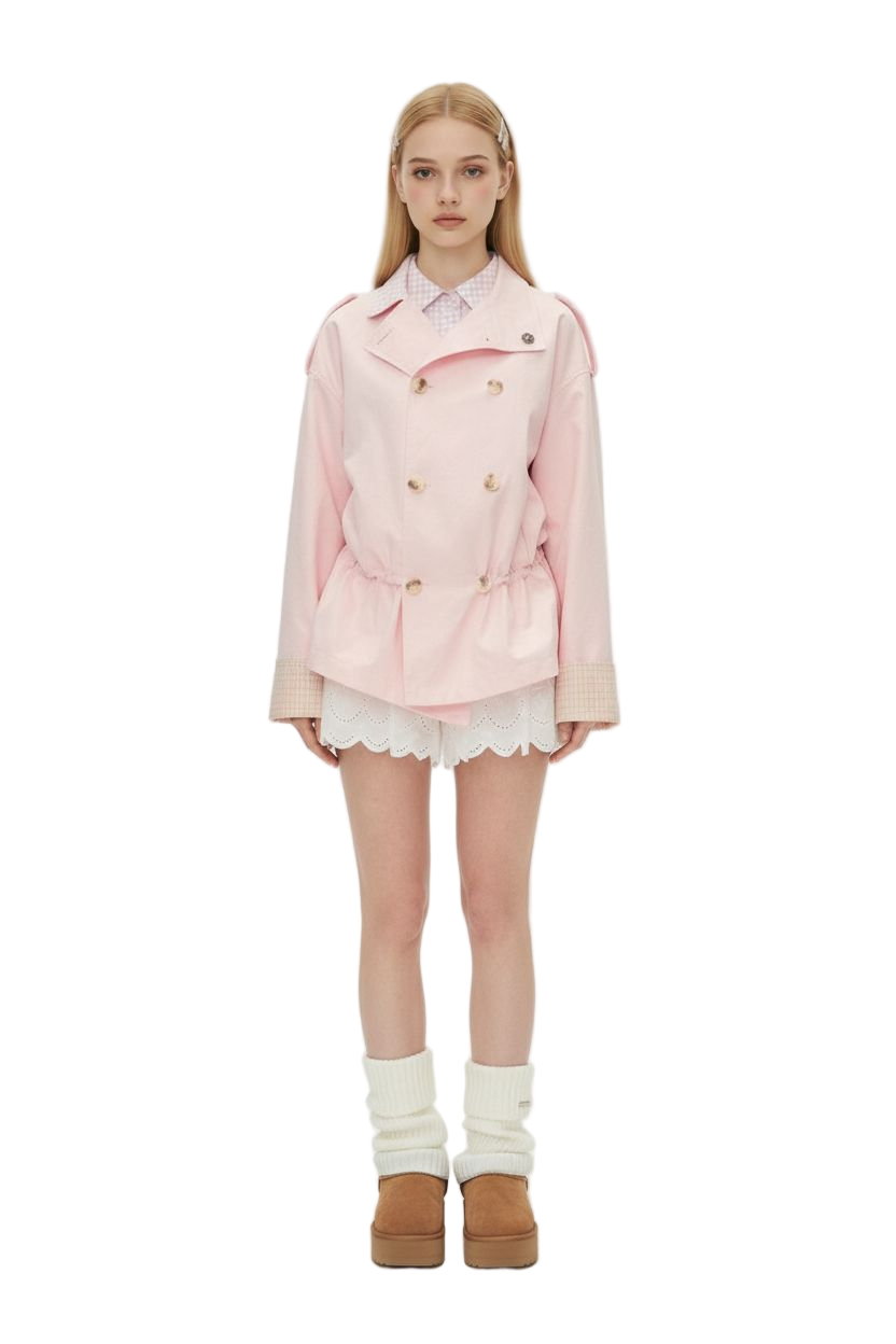 Pink Short Trench Coat