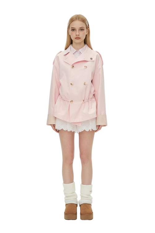 Pink Short Trench Coat