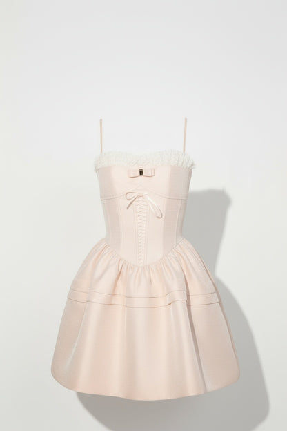 Sweet Bow-Accented Lace Slip Dress