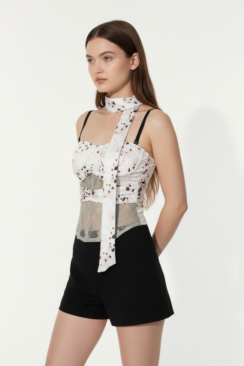 Leopard Print Boned Corset