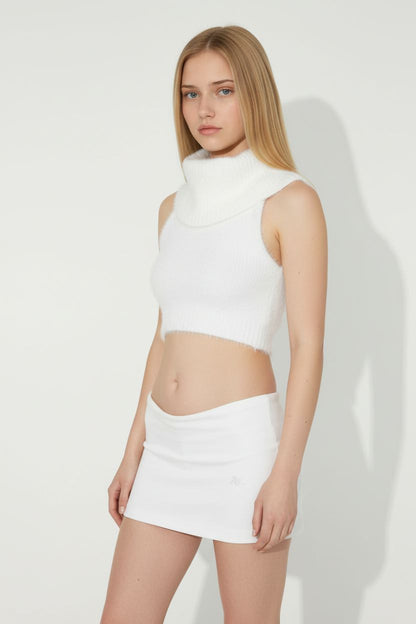 Knit Vest with Cowl Neck