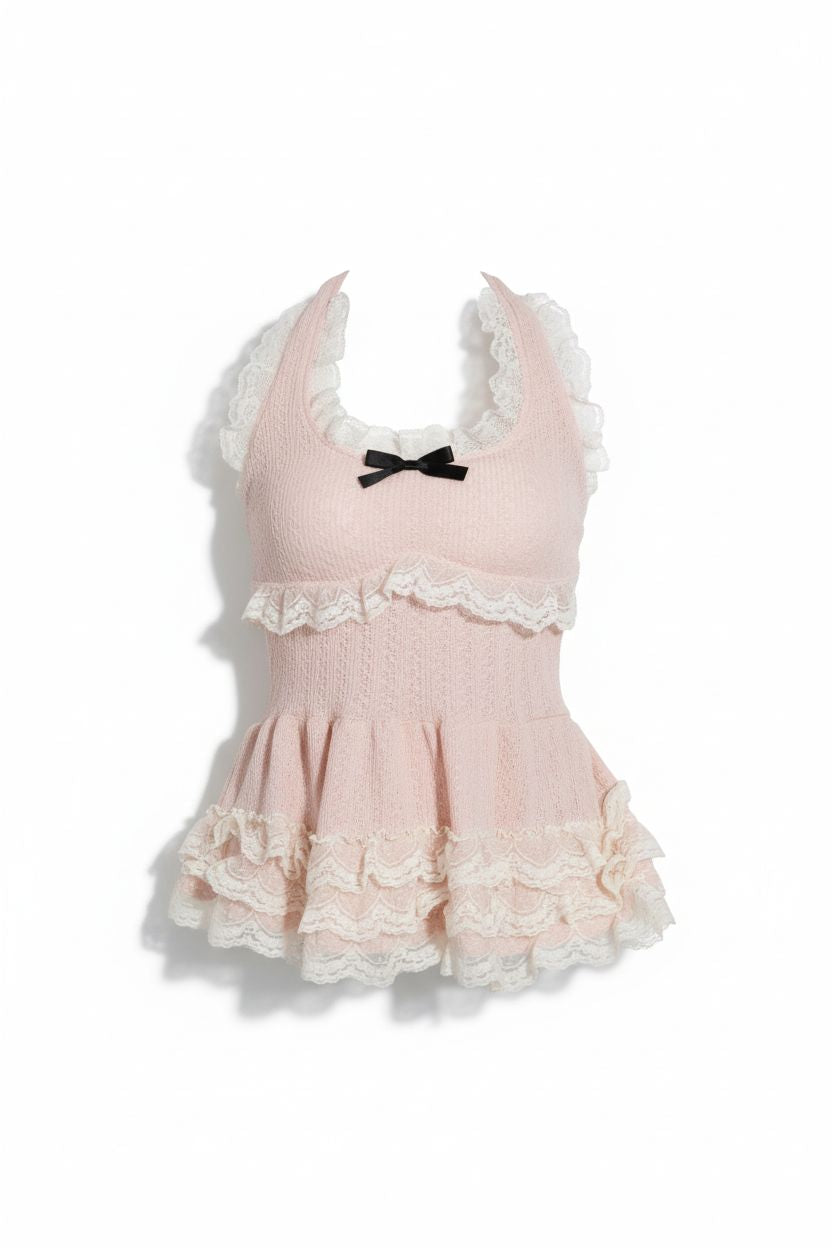 Pink Lace-Trim Camisole