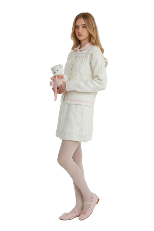 Doll Collar Aran Knit Co-ord Set