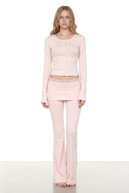 Cozy long sleeves & foldover pant outfit