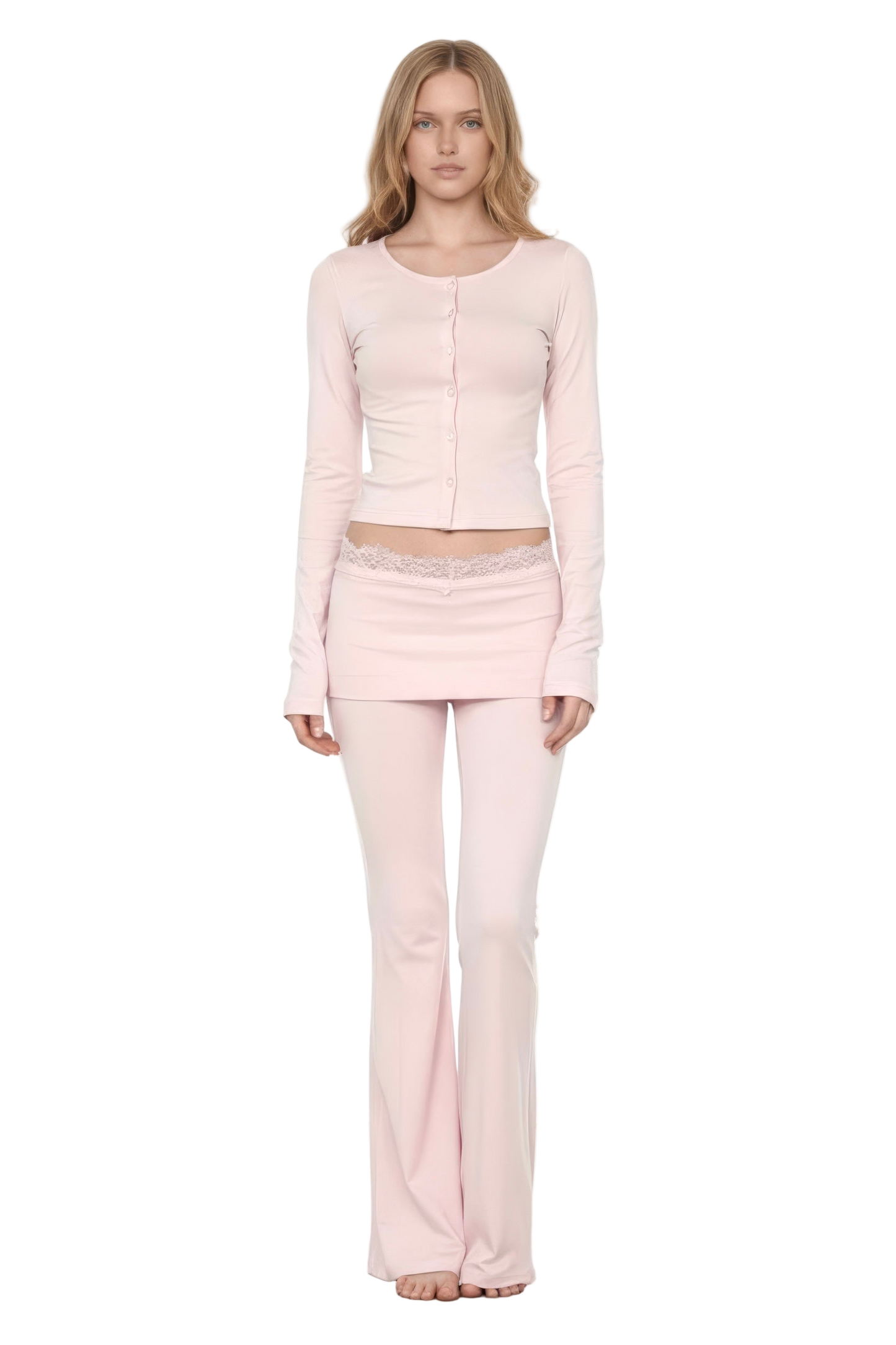 Cozy long sleeves & foldover pant outfit