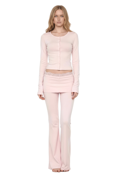 Cozy long sleeves & foldover pant outfit