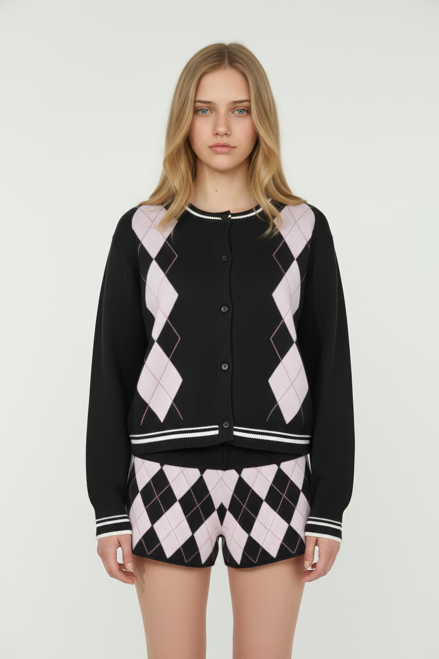 Tartan Print Sweater & Pants Suit