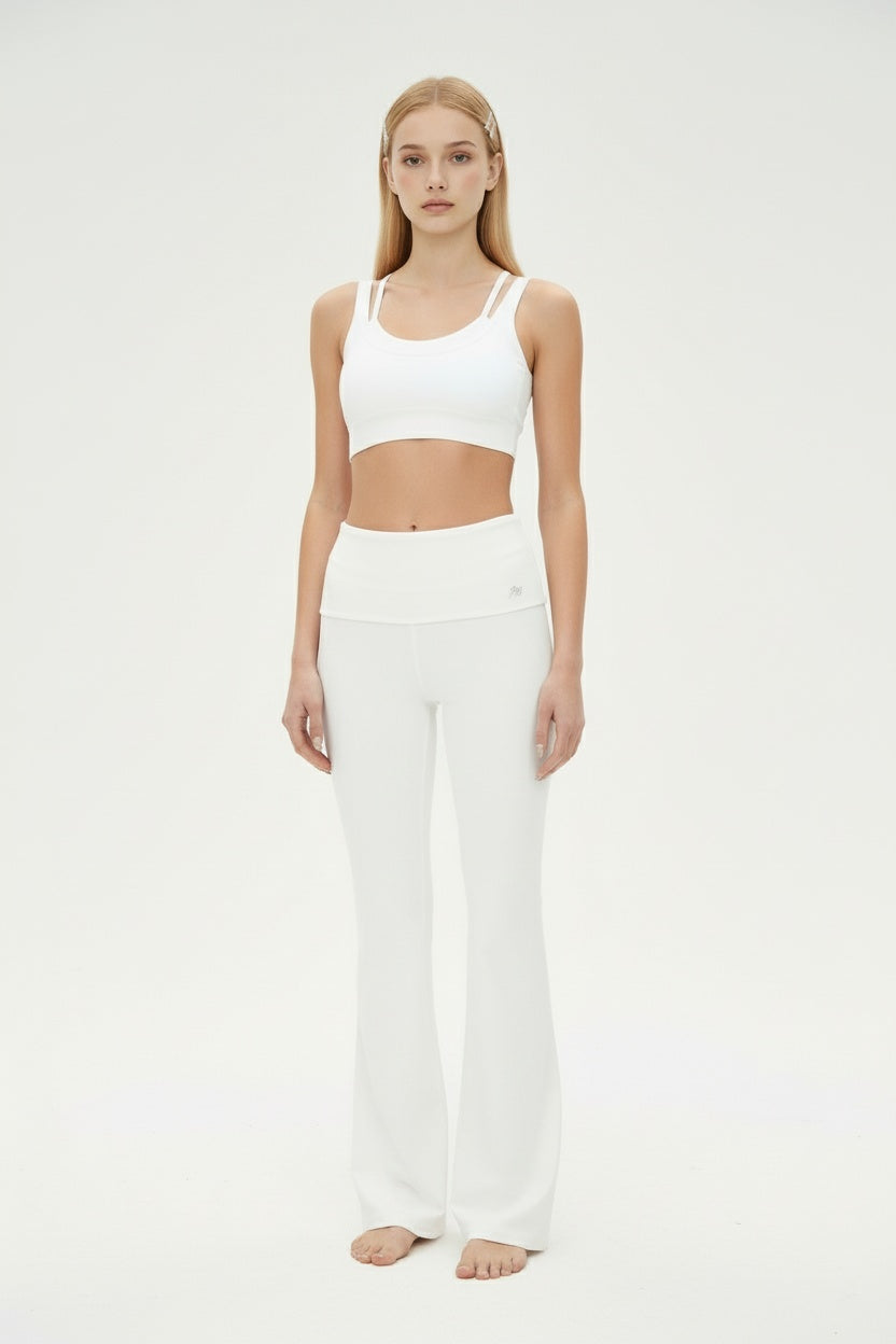 White Foldover Pant