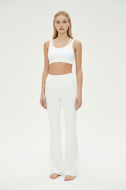 White Foldover Pant