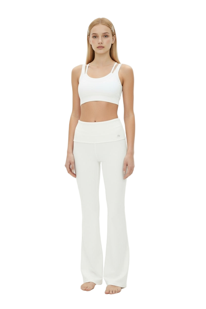 White Foldover Pant