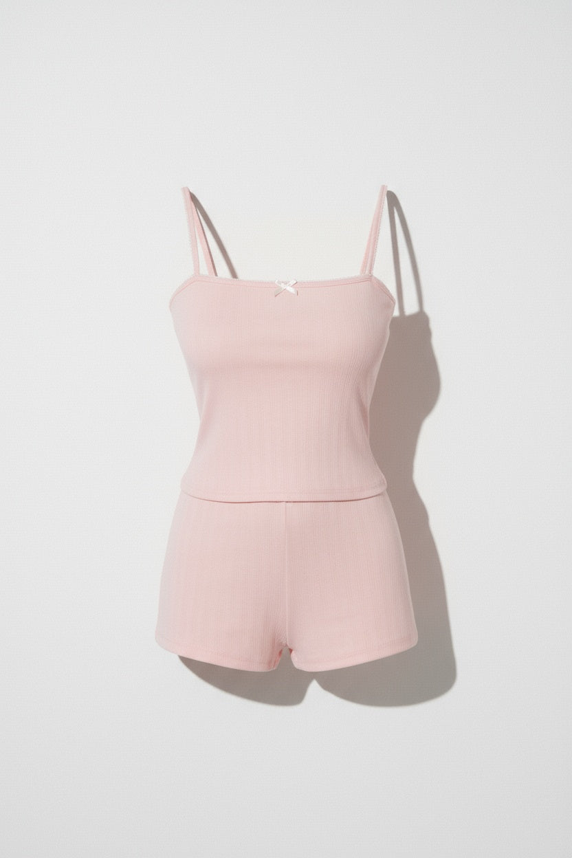 Soft Blush Pink Two-Piece Loungewear