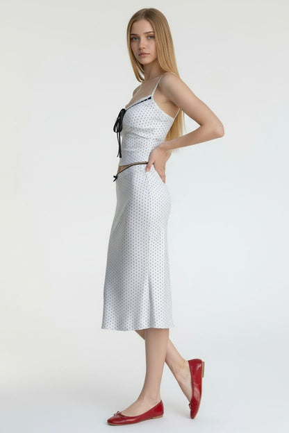 Polka Dot Bow-Tie Cami Bodycon Dress