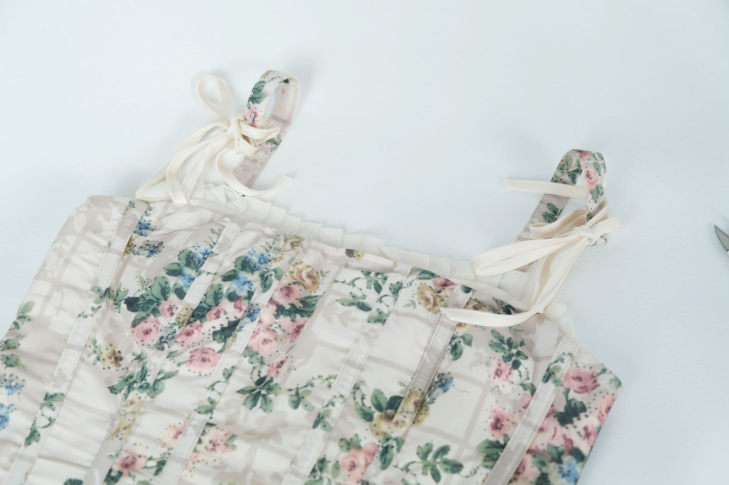 Ditsy Floral Bustier with Structural Boning & Soft Cups
