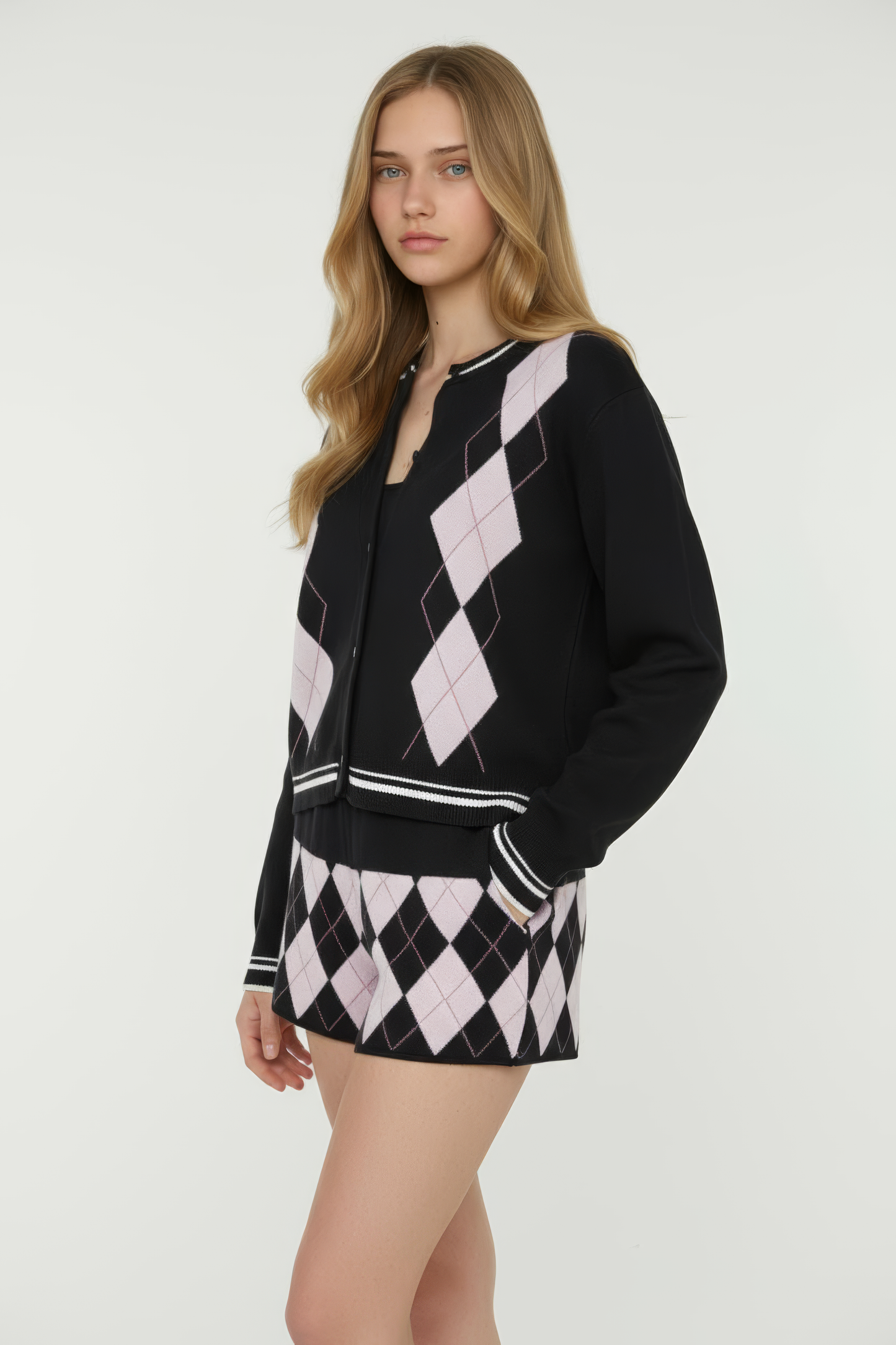 Tartan Print Sweater & Pants Suit