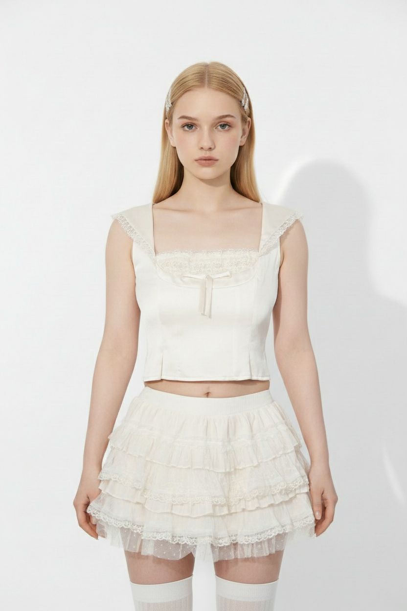 Satin Pink Apricot Top