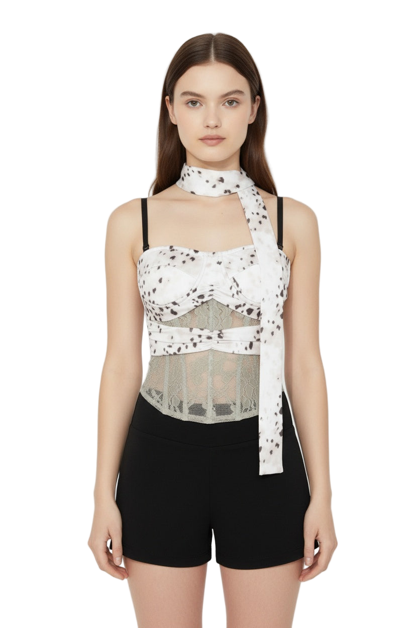 Leopard Print Boned Corset