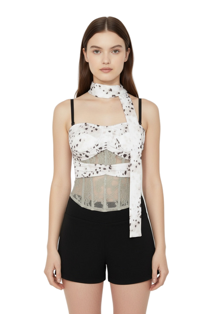 Leopard Print Boned Corset