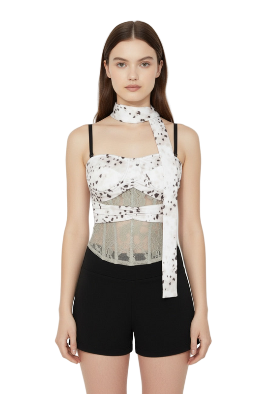 Leopard Print Boned Corset