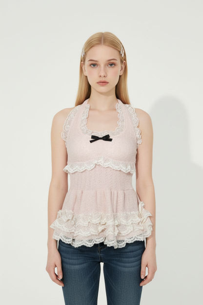 Pink Lace-Trim Camisole
