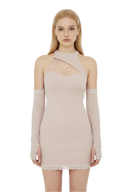 Off-Shoulder Knit Dress