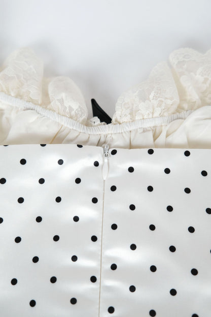 Polka Dot Satin-Slip Dress