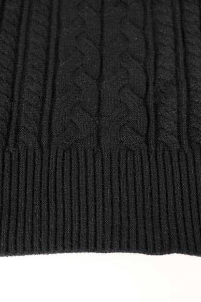 Black Chunky Knit Top