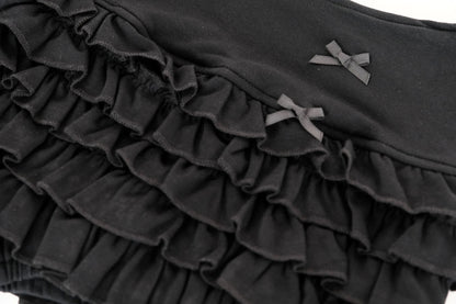 Black Bow Tiered Ruffle Skirt
