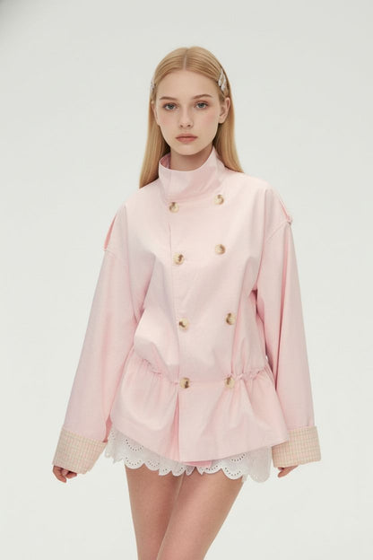 Pink Short Trench Coat