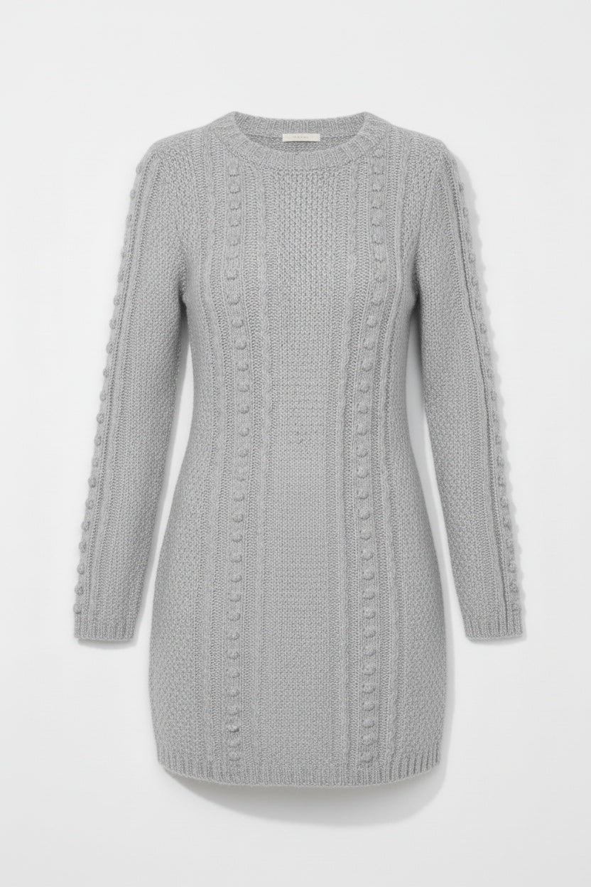 Grey Cable Knit Dress