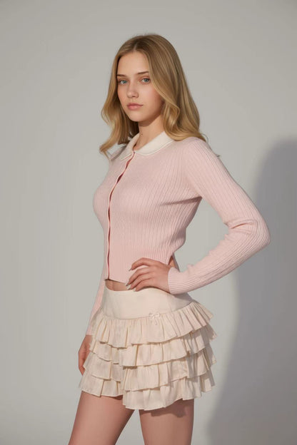 Dolly Collar Cable Knit Top