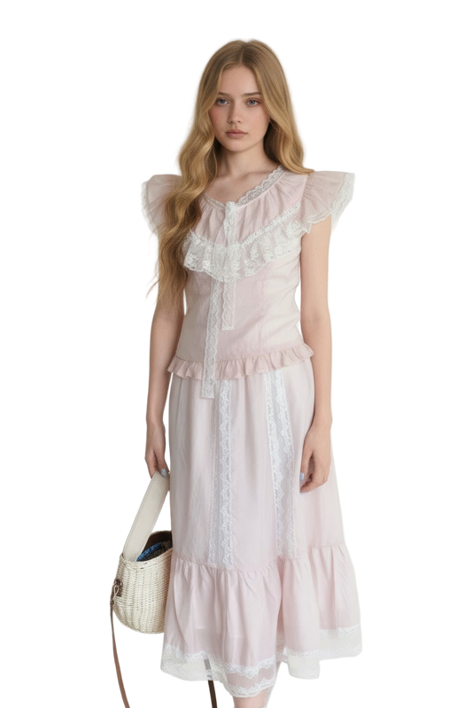 Ruffle Hem Maxi dress Set