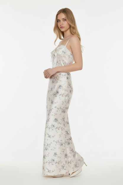 Structured Bustier Floral Slip Dress