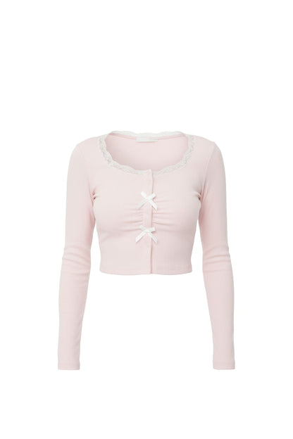 Pink Lace-Trimmed Top