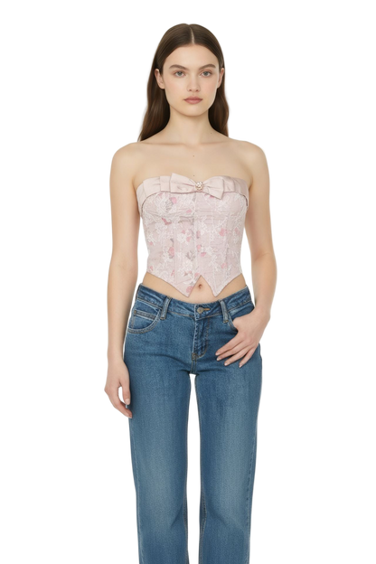 Wild Rose｜ Bow Detail Boned Bustier