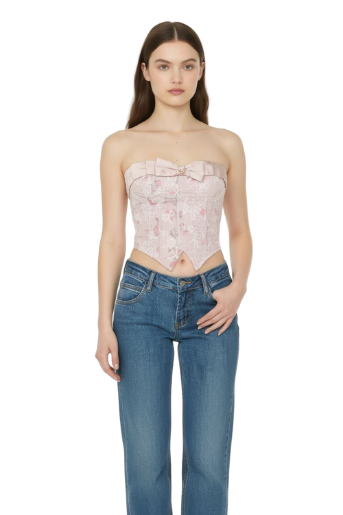 Wild Rose｜ Bow Detail Boned Bustier