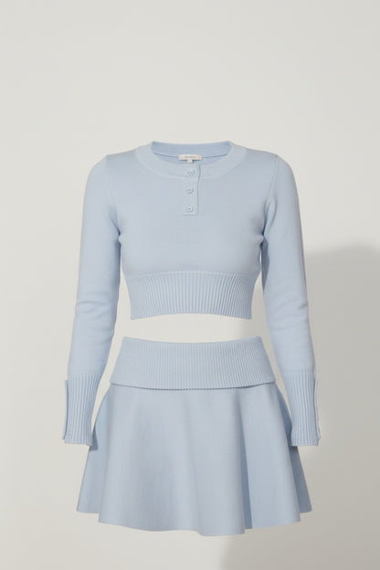 Baby Blue Top & Skirt Ensemble