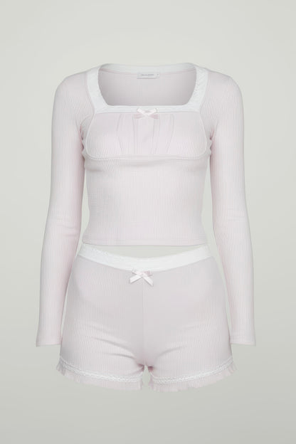 Lace Trimmed Two-Piece Loungewear