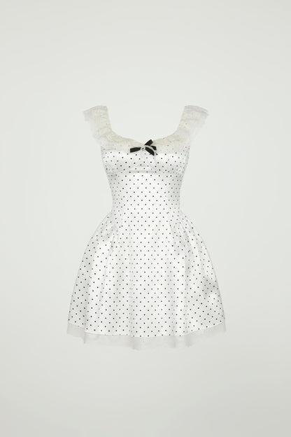 Polka Dot Satin-Slip Dress