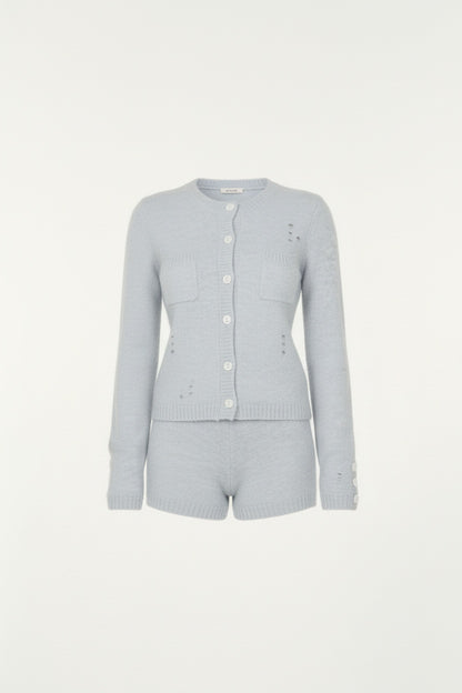 Cozy Wool Cardigan and Shorts Ensemble