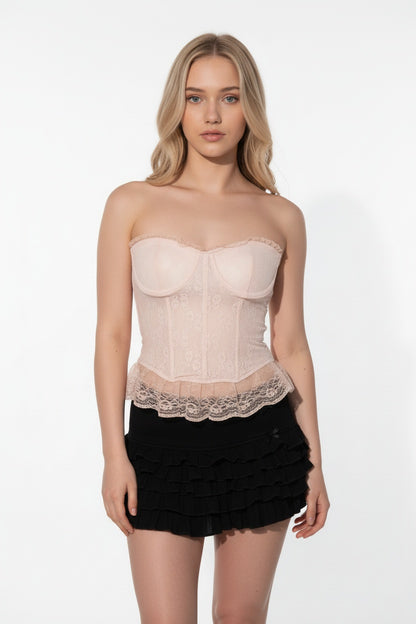 Pink Lace Corset Top